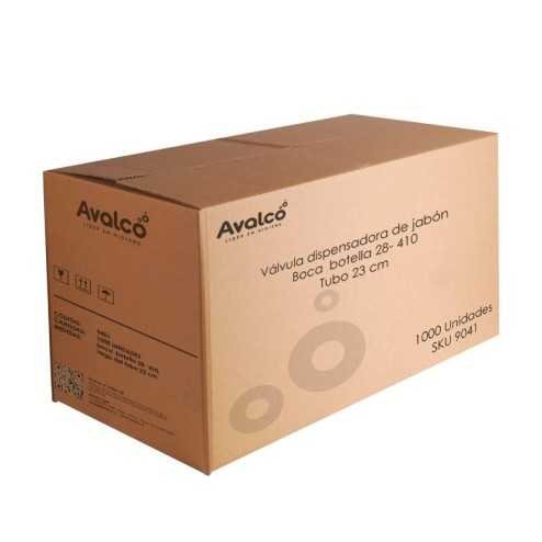 Válvula dispensadora de jabón.  Boca  botella 28- 410, Tubo 23cm. CAJA 1000 UNIDADES
